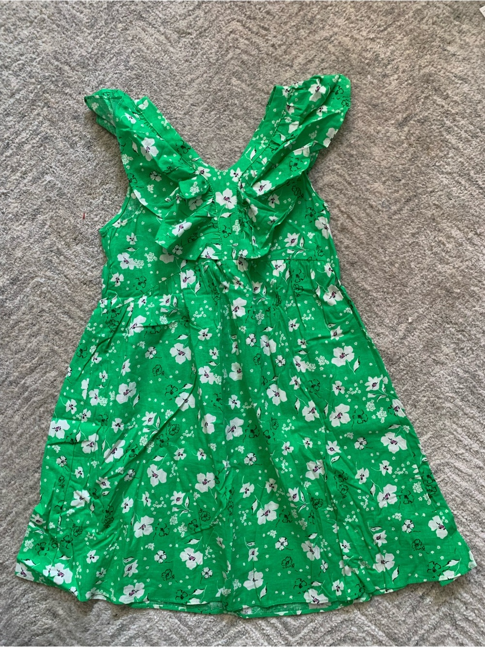 Zara Girls' Green Floral Ruffled Sundress
